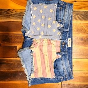 American Flag Jean Shorts